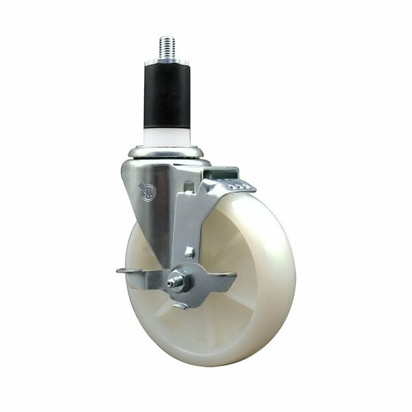 Service Caster 5'' Nylon Swivel 1-1/2'' Expanding Stem Caster with Brake SCC-EX20S514-NYS-TLB-112